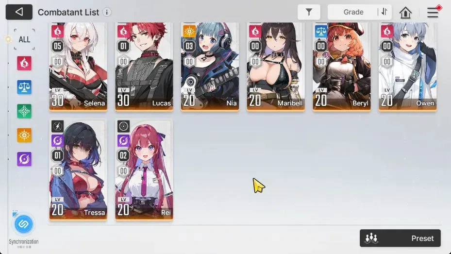 Chaos Zero Nightmare Accounts GLOBAL Lvl 36|5 SSR [Rita, Yuki, Khalipe, Kayron, Rin] + 9 SR[SelenaM5,NiaM3,MikaM1,Etc]|1 SSR 4