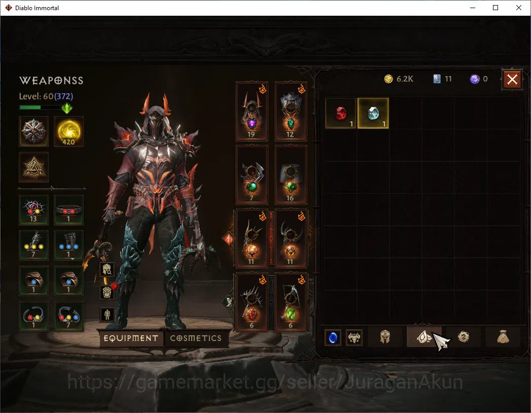 Diablo Immortal Accounts SEA-Vasily | Lv60(372)Demon Hunter| 30K CR|Reso 42 image 6