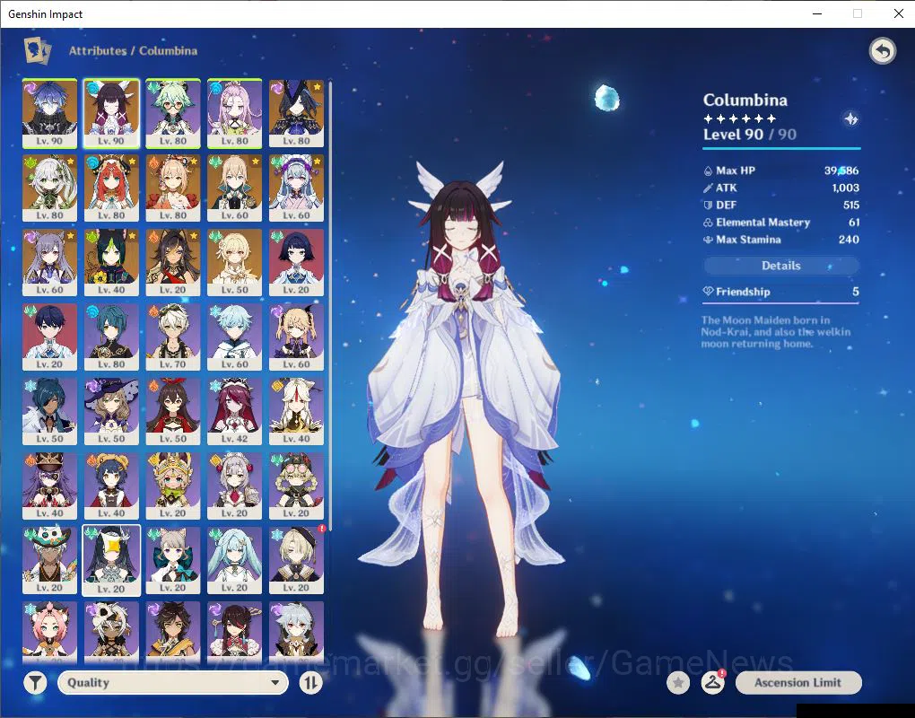 Genshin Impact Accounts ASIA|AR 55|6 Limited+4(*5Weapon)|Flins+Sign,Columb image 14
