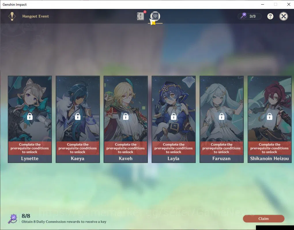 Genshin Impact Accounts ASIA|AR 55|6 Limited+4(*5Weapon)|Flins+Sign,Columb image 3