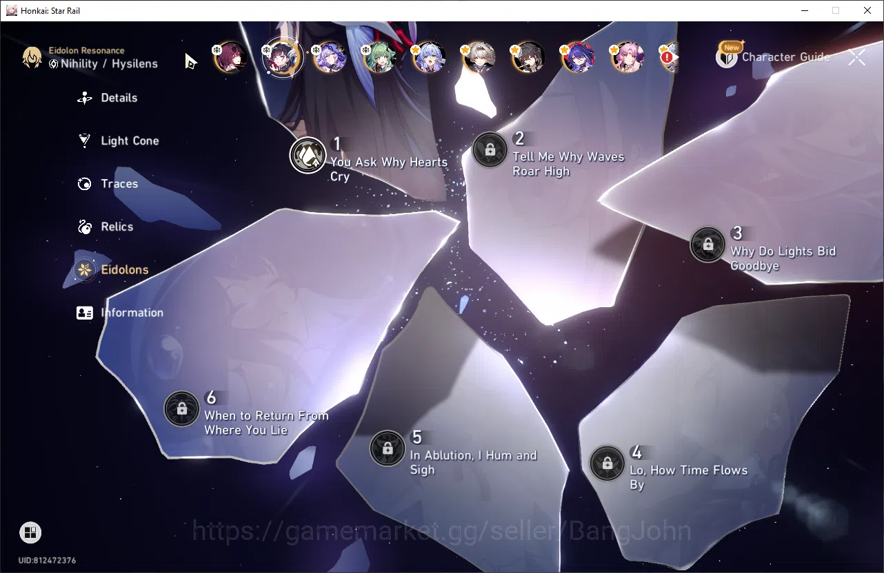 Honkai Star Rail Accounts ASIA | TL 70  | 18 Limit | Dot Prem, Kafka E1, Hys image 7