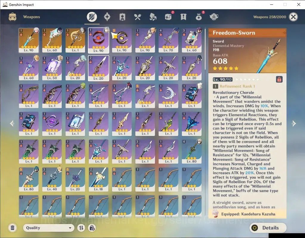 Genshin Impact Accounts ASIA |AR 55|4 Limited+2(*5Weapon)|[KazuhaC1]+Sign, image 5