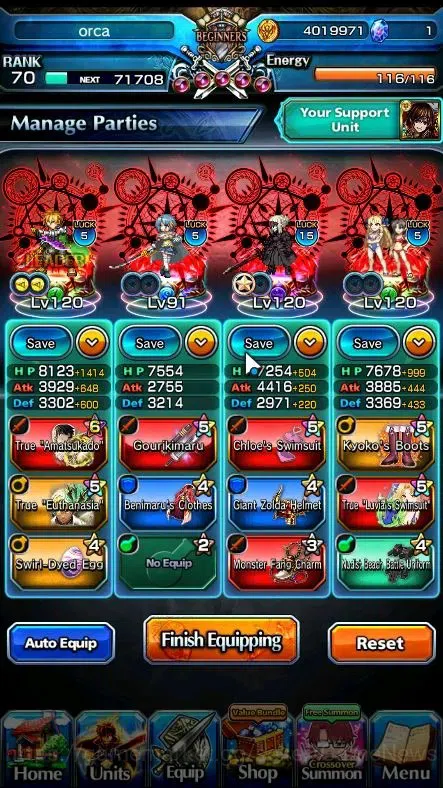 Grand Summoners Accounts End-Game Global|Rank 70|13 Ascend+6 TW|S Miki,S Luvia,WH Fen,Veldora,E Rimuru,Diablo)+TW S 3
