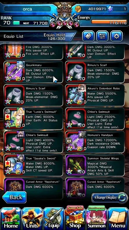 Grand Summoners Accounts End-Game Global|Rank 70|13 Ascend+6 TW|S Miki,S Luvia,WH Fen,Veldora,E Rimuru,Diablo)+TW S 6