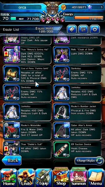 Grand Summoners Accounts End-Game Global|Rank 70|13 Ascend+6 TW|S Miki,S Luvia,WH Fen,Veldora,E Rimuru,Diablo)+TW S 8