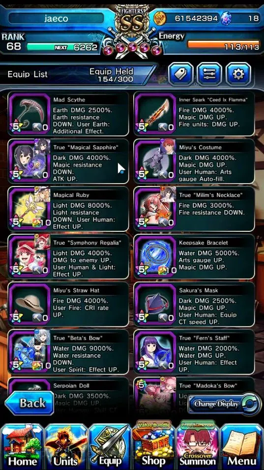 Grand Summoners Accounts End-Game Global|Rank 68|18 Ascend+10 TW|(Summer Miyu,Beta,Celia,Chloe,Igris,Etc.)+TW,MIslit,Hero 10