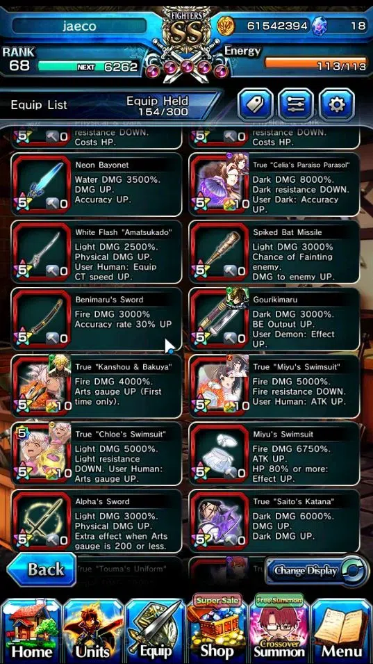 Grand Summoners Accounts End-Game Global|Rank 68|18 Ascend+10 TW|(Summer Miyu,Beta,Celia,Chloe,Igris,Etc.)+TW,MIslit,Hero 8