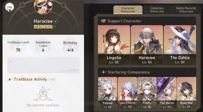 Honkai Star Rail Accounts Asia|TL 70|4,3K SJ+21 Spass|16 Limited|[The Dahlia image 2