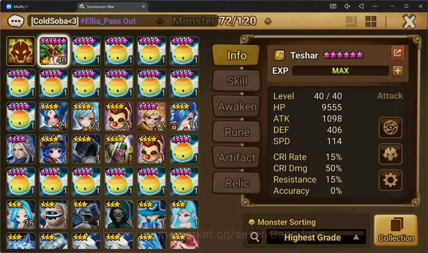 Summoners War: Sky Arena Accounts GLOBAL | NB 5 TESHAR,Starter Gacha 115 12Y+160 11Y image 2