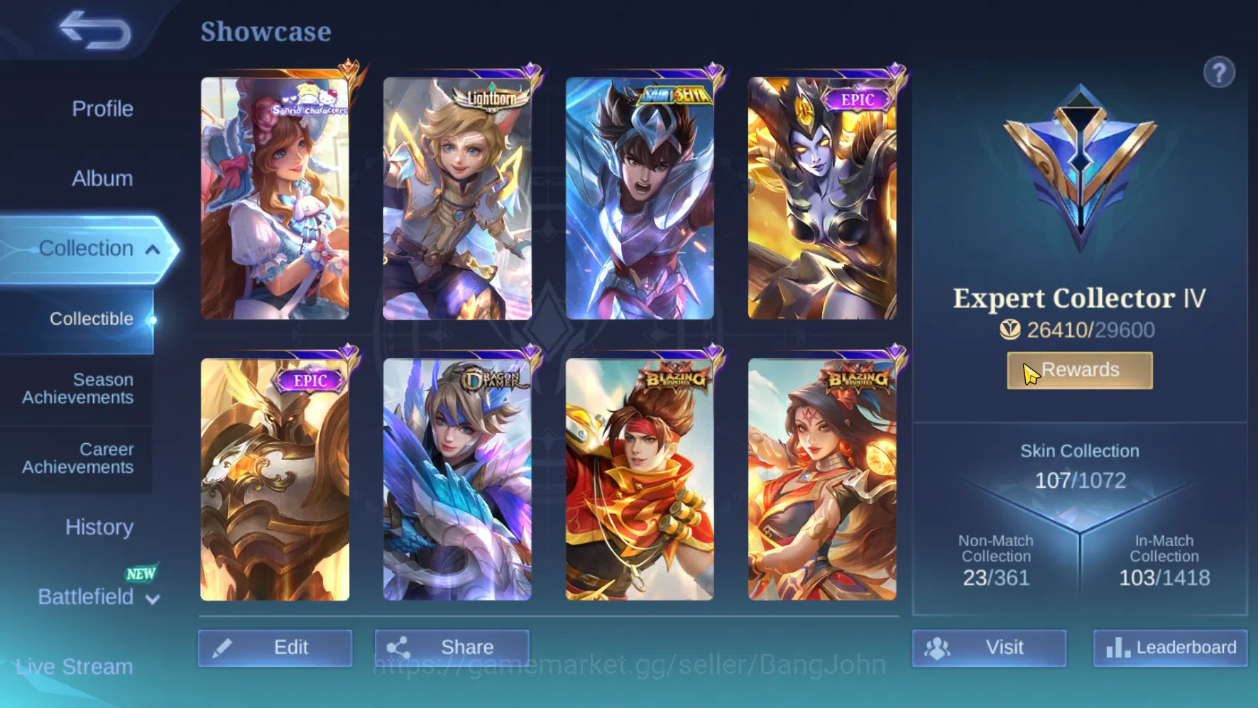 Mobile Legends: Bang Bang Accounts Others Hero 58 | Skin 107 | Emblem Max 1 | Recall TLPH | Recall Onic | Sanrio Floryn 2