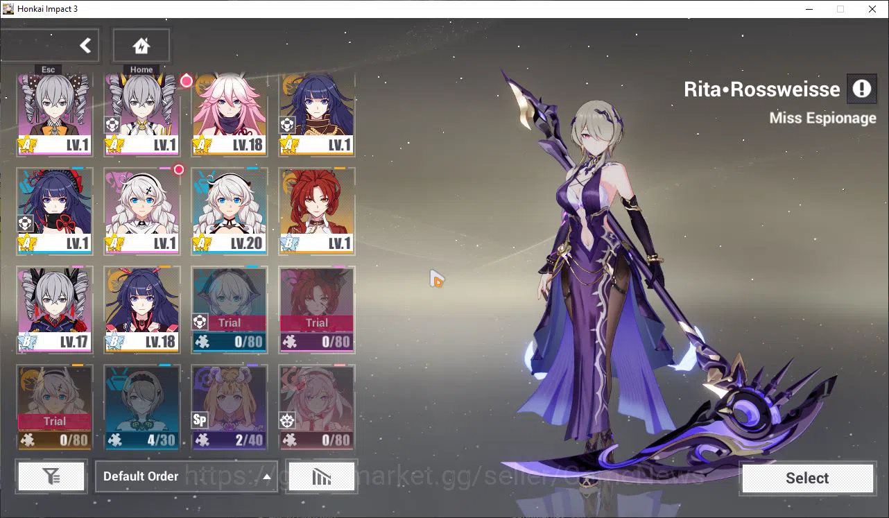 Honkai Impact 3rd Accounts SEA Lv 80|3 Fullset|Rita ME 4/4,Coralie Behold FDD image 8