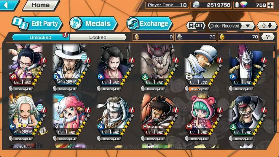 One Piece Bounty Rush Accounts Global | EX 6|PR 10 |Zoro & Kanji Lv.Max,S-Snake L image 5