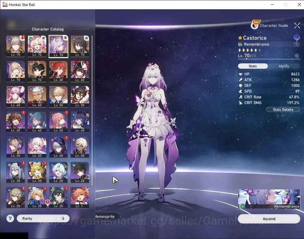 Honkai Star Rail Accounts Asia|TL 58|1 Golden Companion|7 Limited|Castorice+ image 5