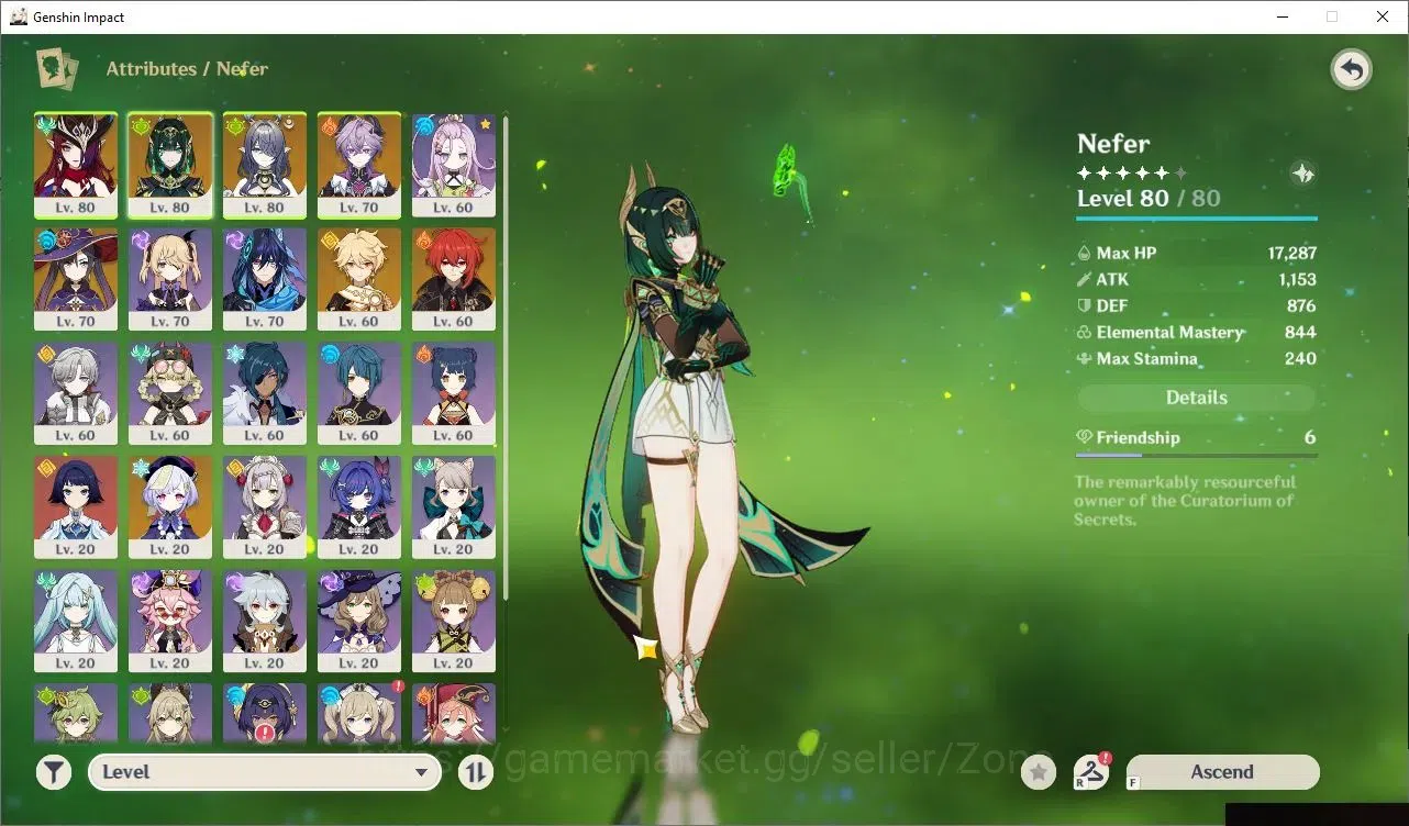 Genshin Impact Accounts ASIA|AR 54| Semi Premium Nefer 4 CHAR Limited (Nef image 3