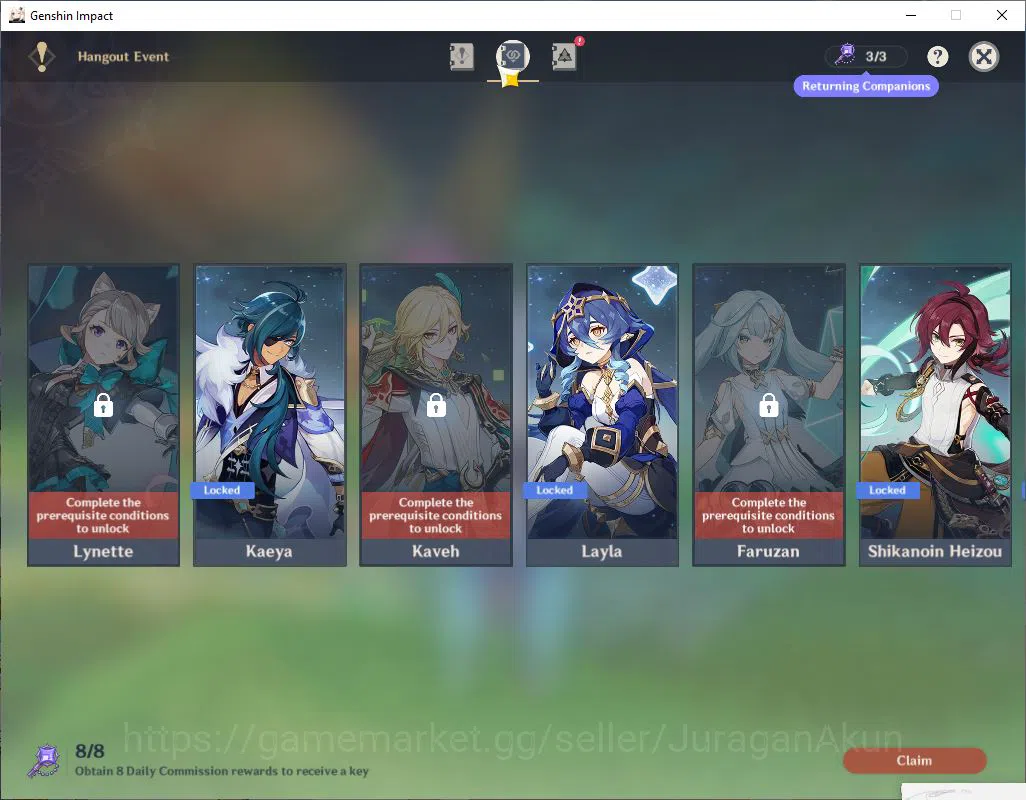 Genshin Impact Accounts ASIA|AR 56| 7 Limited+ 1(*5 Weapon)|Neuvill C1,Ski image 12