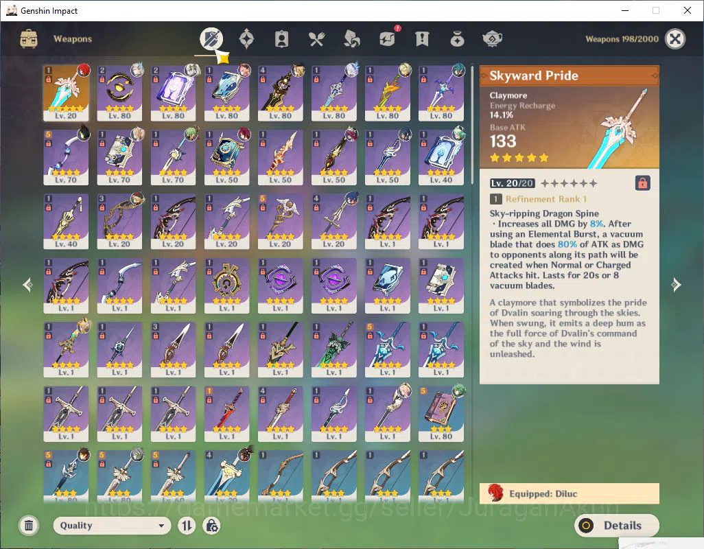 Genshin Impact Accounts ASIA|AR 56| 7 Limited+ 1(*5 Weapon)|Neuvill C1,Ski image 5