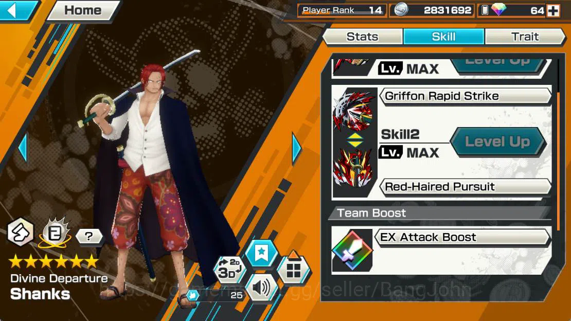 One Piece Bounty Rush Accounts Others GLOBAL|EX 3| battle Onigashima olin, FR shanks, DD shanks, more detail Check SS 5
