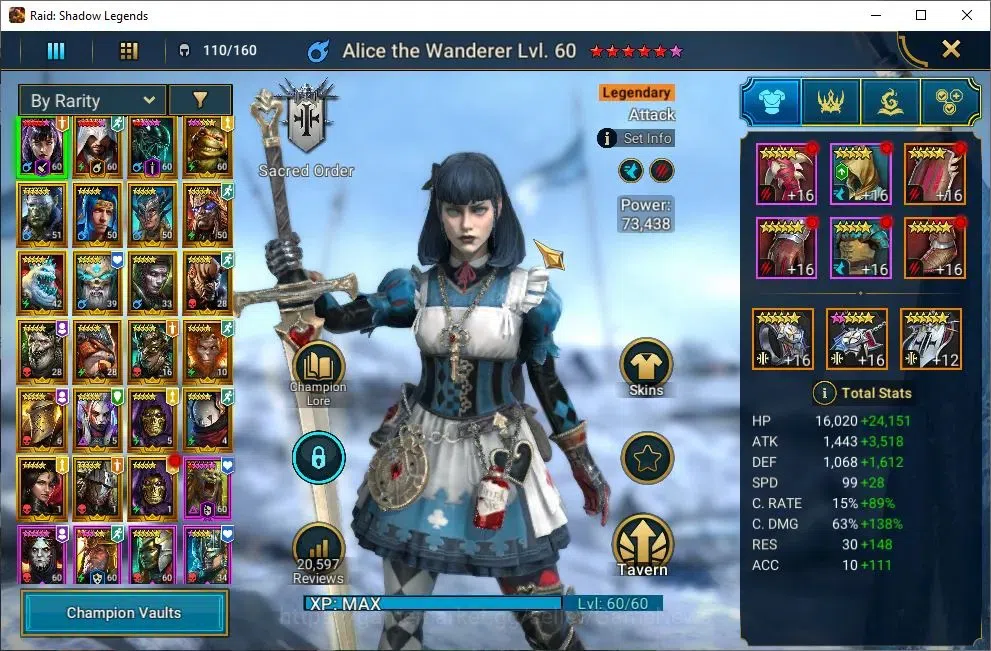 Raid: Shadow Legends Accounts Lv 49|718K Power|23 Legendary(Alice,Ezio,Ninja,Wuk image 3