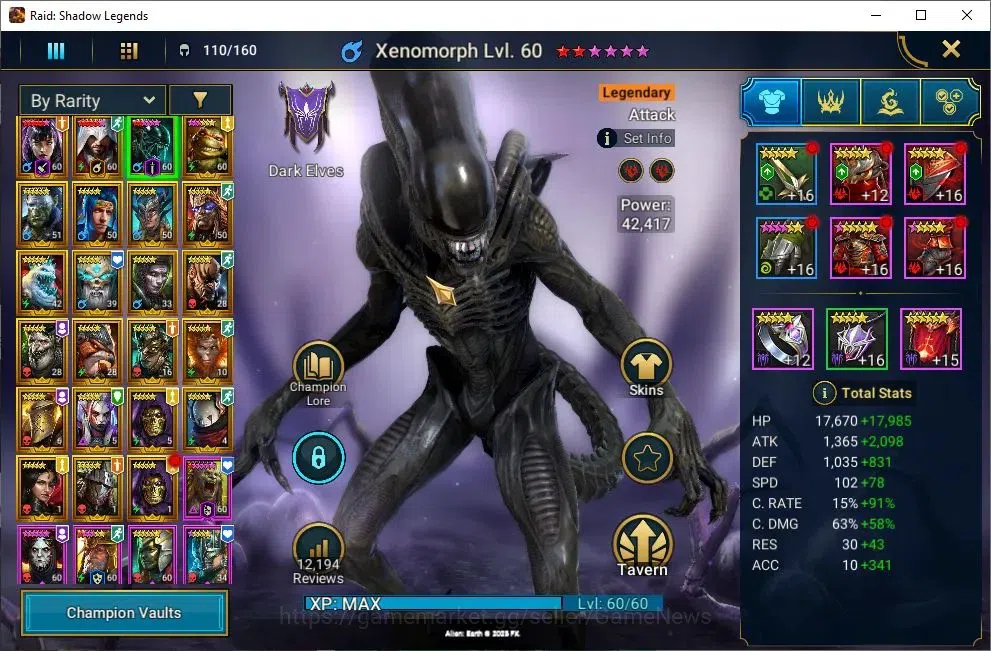 Raid: Shadow Legends Accounts Lv 49|718K Power|23 Legendary(Alice,Ezio,Ninja,Wuk image 5
