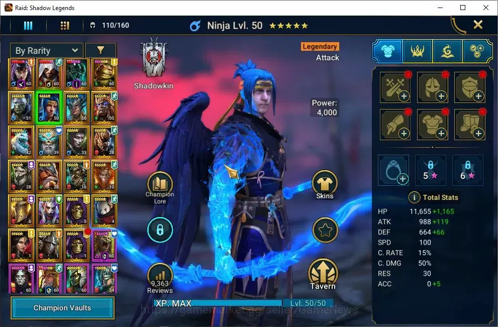 Raid: Shadow Legends Accounts Lv 49|718K Power|23 Legendary(Alice,Ezio,Ninja,Wuk image 8