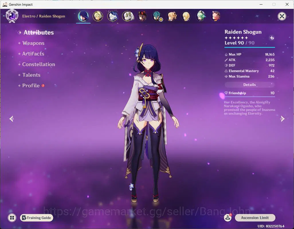 Genshin Impact Accounts Others ASIA | AR 53 end game | Raiden Shogun, Furina, Bennet, jean, Xingqiu, Aino, Fischl more 16