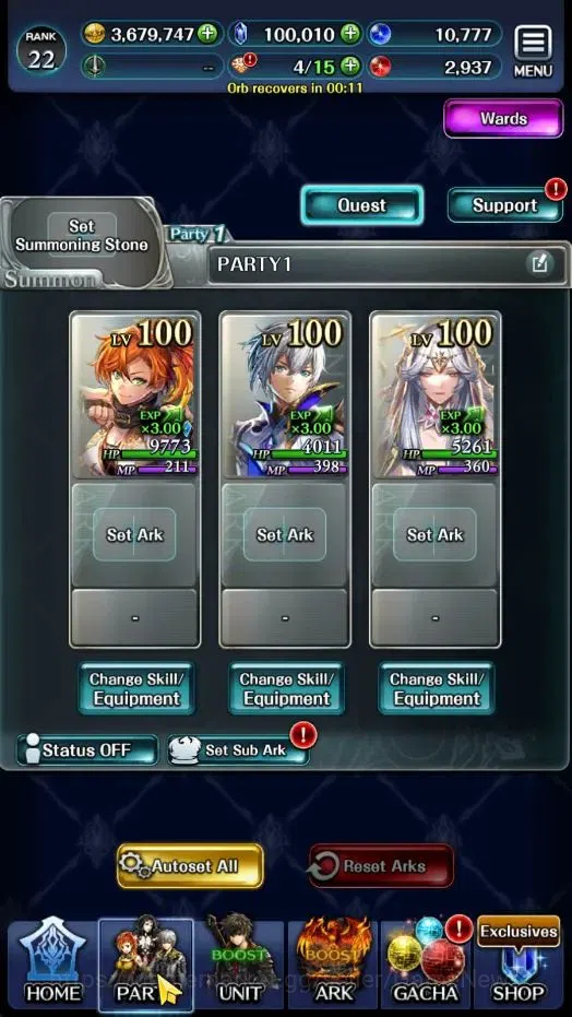 Last Cloudia Accounts Endgame GLOBAL|Rank 22|100K Crystal|Top Tier Unit [Princess GT Famille,G Lilaha,Shinboi Hime 8
