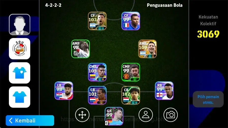 eFootball Accounts Legends & Iconic Players Mobile|PW 3069|New Lionel Messi BigT,New James Rodriguez ShowT,Sergio Aguero 1