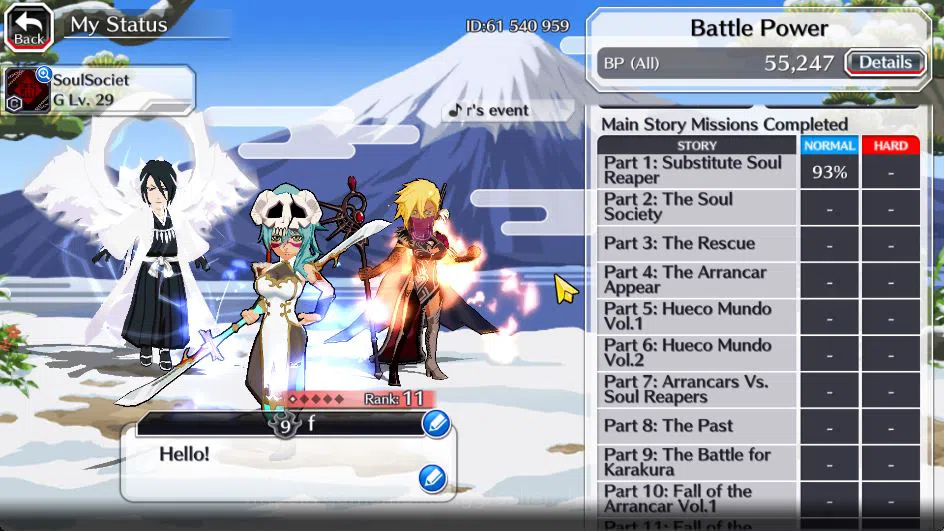 Bleach: Brave Souls Accounts Starter [GLOBAL]6K Orbs+Fresh All Story|Halibel Cacao,Nelliel Orient,Byakuya Renewed,Kon New 3