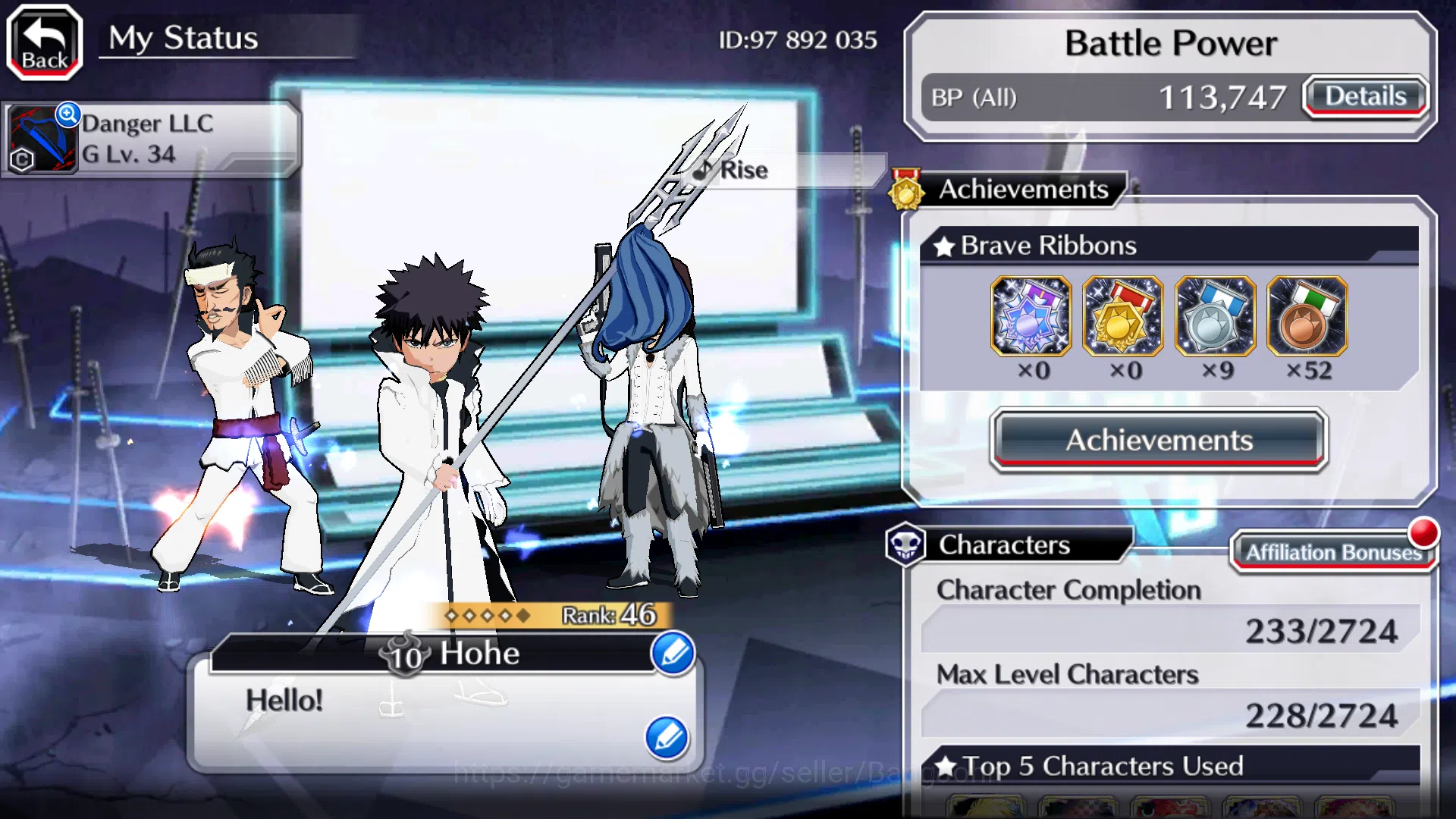 Bleach: Brave Souls Accounts GLOBAL]11K Orb+Fresh All Story|Aaroniero,Stark, Ul image 2