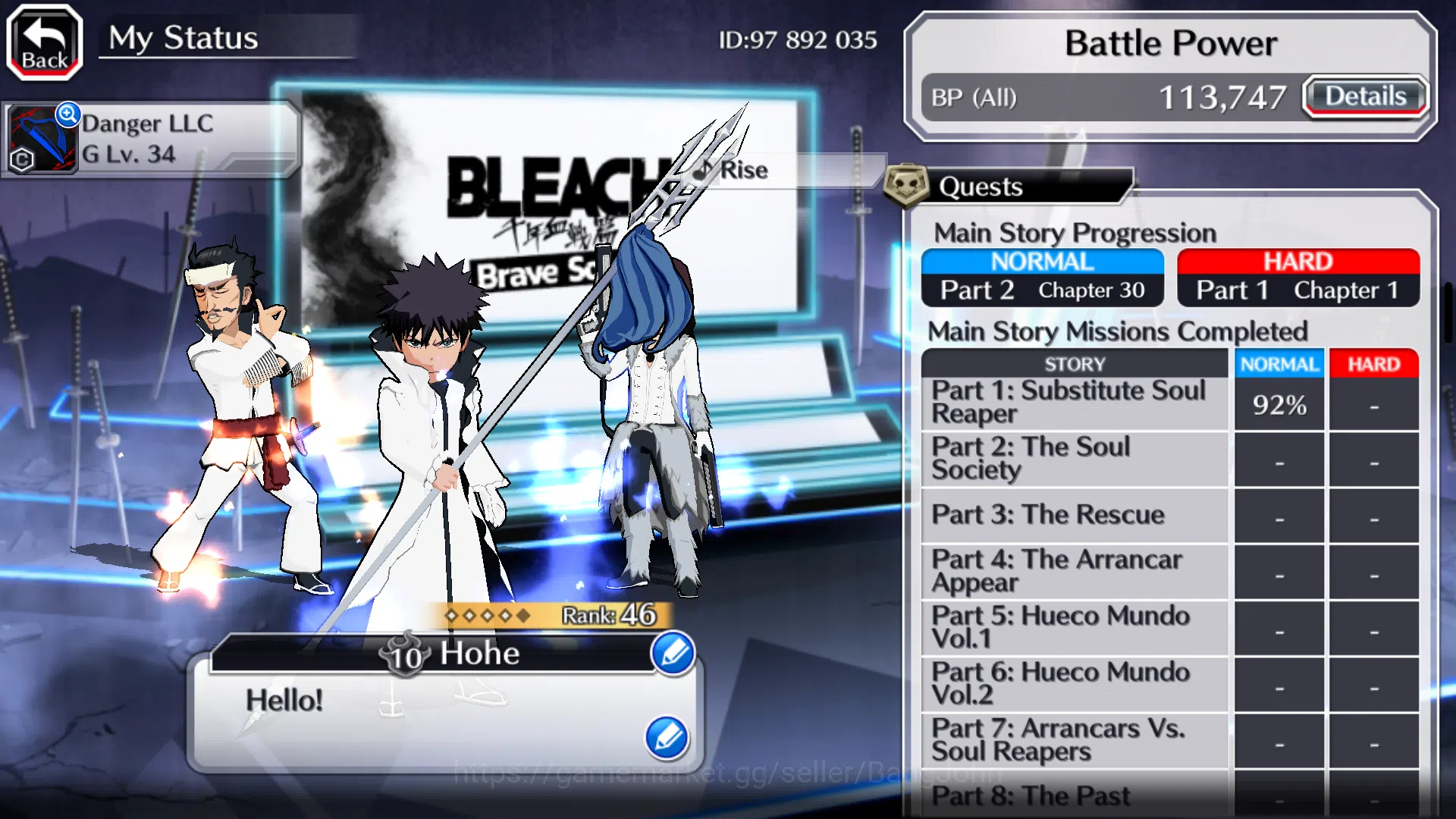 Bleach: Brave Souls Accounts GLOBAL]11K Orb+Fresh All Story|Aaroniero,Stark, Ul image 4