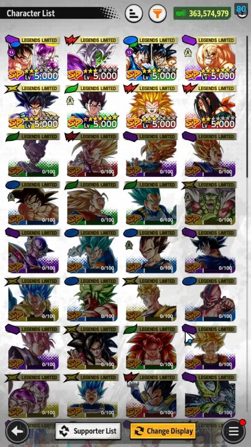 Dragon Ball Legends Accounts 363M Total Power|LV 157|2LR+6UL+8LL|Broly:Fury,Bar image 5