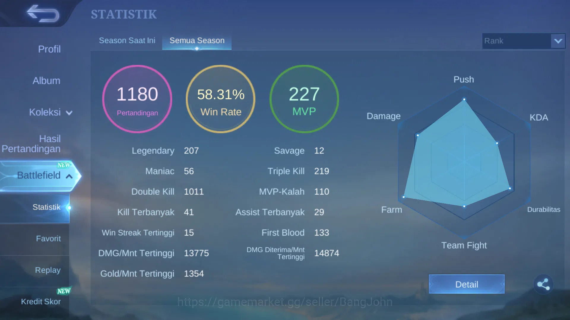 Mobile Legends: Bang Bang Accounts Hero 65 | Skin 121 | Collector Aldous | Luckybox A image 16