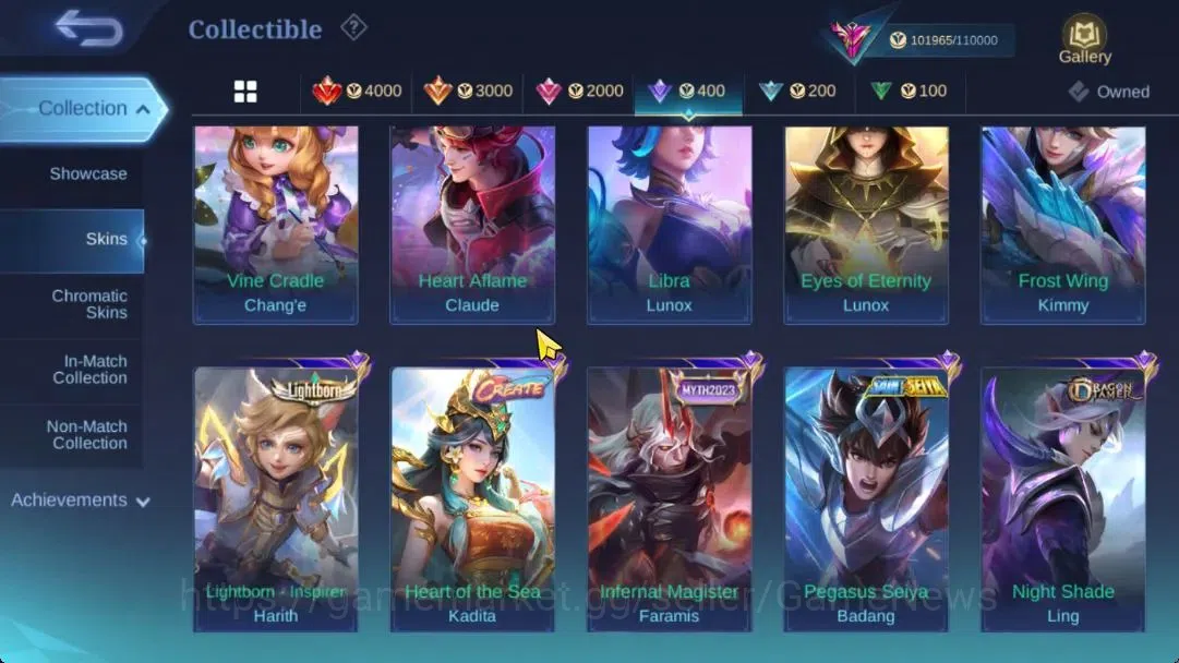 Mobile Legends: Bang Bang Accounts Hero 132|Skin 340|High Rank Imo 117|Legend(Lunox), image 12