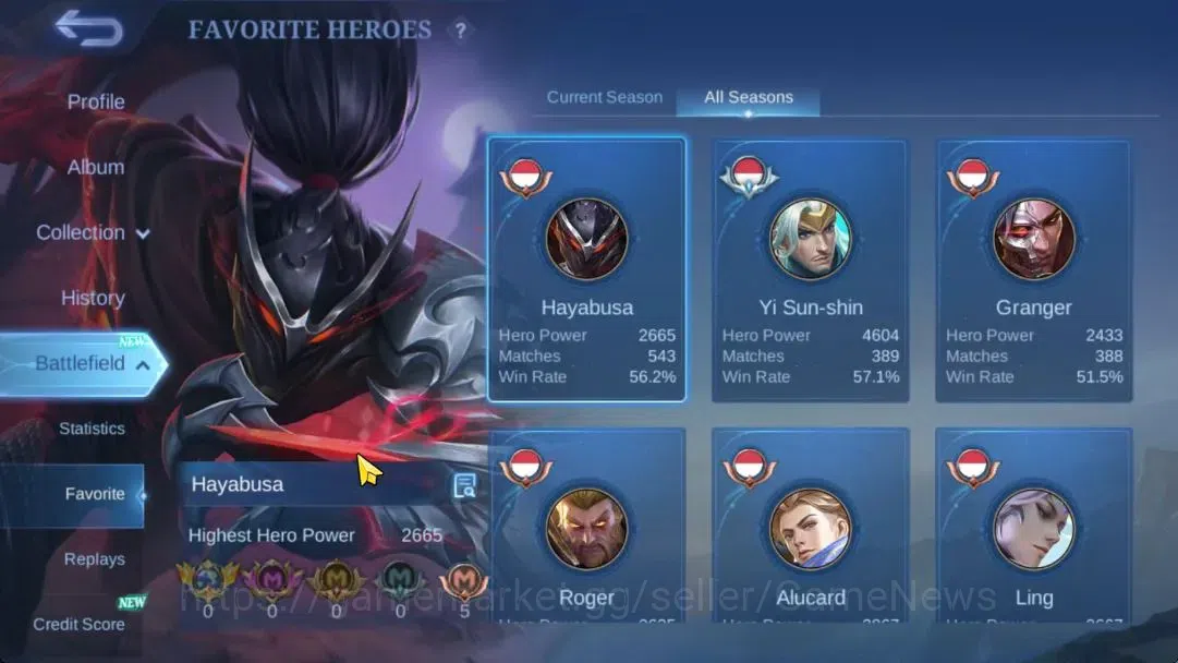 Mobile Legends: Bang Bang Accounts Hero 132|Skin 340|High Rank Imo 117|Legend(Lunox), image 5