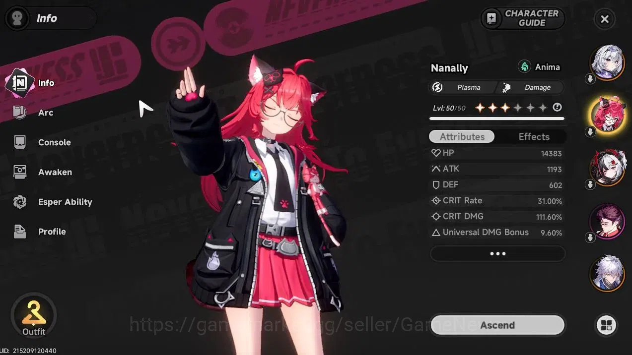 Neverness to Everness Accounts GLOBAL SEA|HL 32|TL 20|Lacrimosa,Nanally,Baicang,F image 4