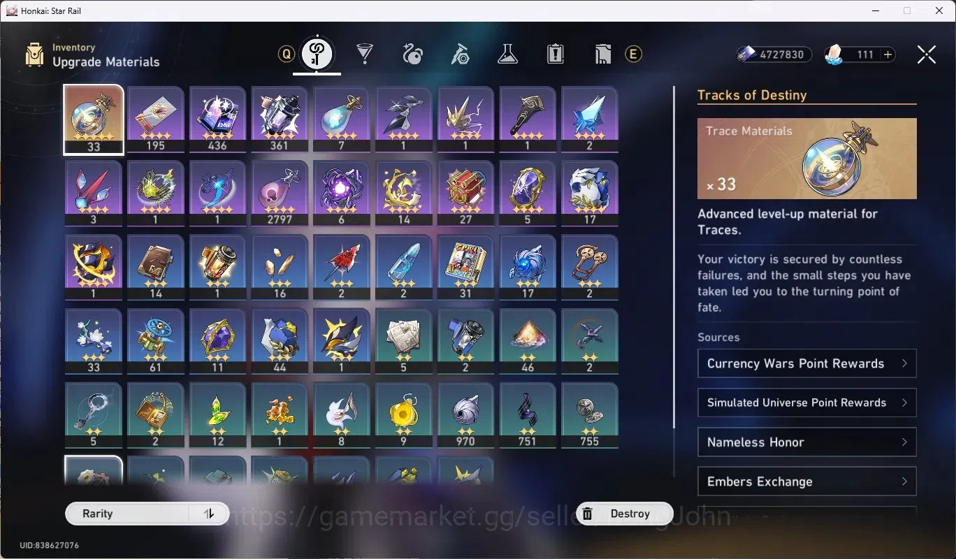 Honkai Star Rail Accounts Others ASIA|TL 65|12 Char Limited ([Evernight,Cyrene,Yao Guang,Sparxie]+Sign,Ruan 14