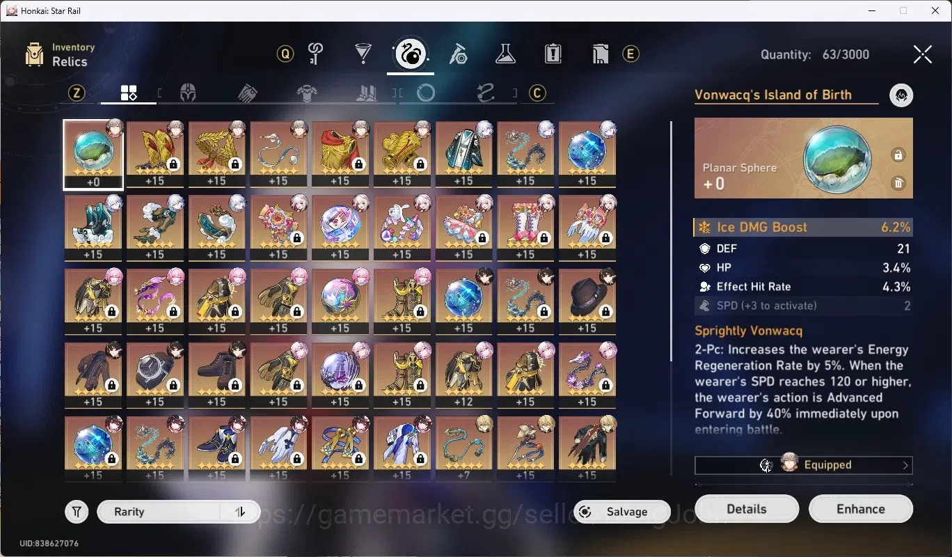 Honkai Star Rail Accounts Others ASIA|TL 65|12 Char Limited ([Evernight,Cyrene,Yao Guang,Sparxie]+Sign,Ruan 16