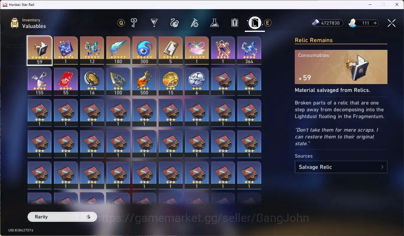 Honkai Star Rail Accounts Others ASIA|TL 65|12 Char Limited ([Evernight,Cyrene,Yao Guang,Sparxie]+Sign,Ruan 20