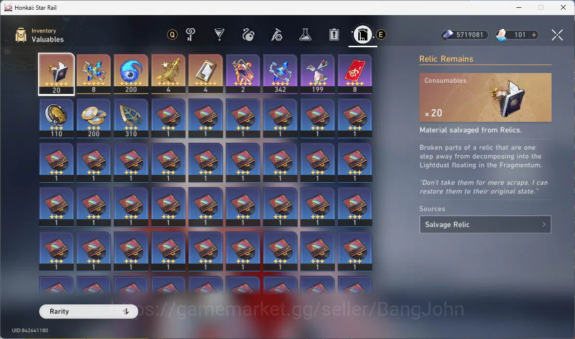Honkai Star Rail Accounts Others ASIA|TL 58|5 Limit|Premium Team Elation(Sparxie,Sparkle,Yao Guang,DanHeng PT),etc|Check 14