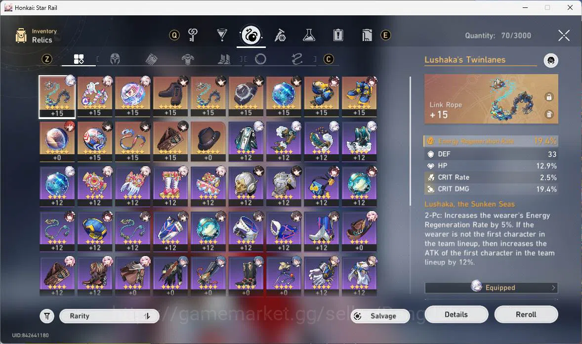 Honkai Star Rail Accounts Others ASIA|TL 58|5 Limit|Premium Team Elation(Sparxie,Sparkle,Yao Guang,DanHeng PT),etc|Check 5