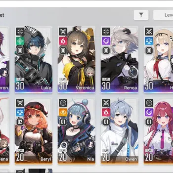 Chaos Zero Nightmare Accounts GLOBAL Lv30| 5 SSR (KayronM2,Haru,Luke,Veronica,Re image 1
