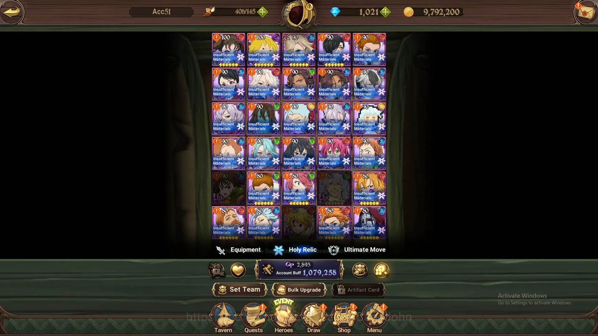 The Seven Deadly Sins: Grand Cross Accounts Others GLOBAL|1m CC|DM 1.021| UR Demon KIng Meliodas,etc|Take mail|check 8