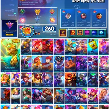 Mobile Legends: Bang Bang Accounts #4298 260 Skins | Natalia Warrioress Paragon (COLLECTOR) | Vale Gaara (NARUTO) | Badang