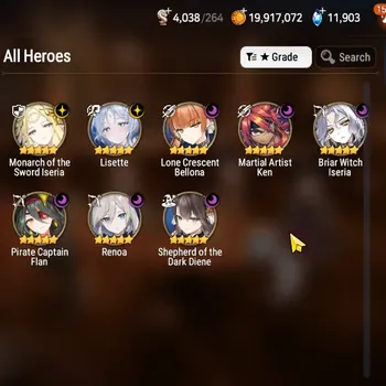 Epic Seven Accounts High-End Global Unverif|8 ML(Lisette,LC.Bellona,MLKen,Renoa,SotDDiene,Etc)|PoH+Bless ON|SS 11.9K|MoR
