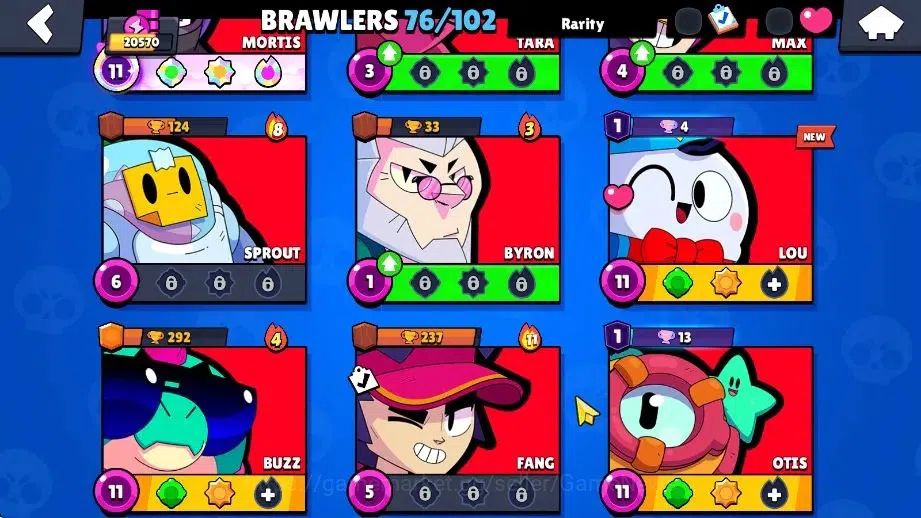 Brawl Stars Accounts 20K Trophy|76 Brawlers 14 Max Lvl|9 Prestige|171 Skins|2 Hypch 3 Legend 5 Myth 44 Epic|10K Bling 27K 11