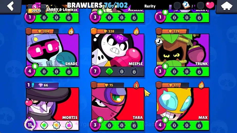 Brawl Stars Accounts 20K Trophy|76 Brawlers 14 Max Lvl|9 Prestige|171 Skins|2 Hypch 3 Legend 5 Myth 44 Epic|10K Bling 27K 12