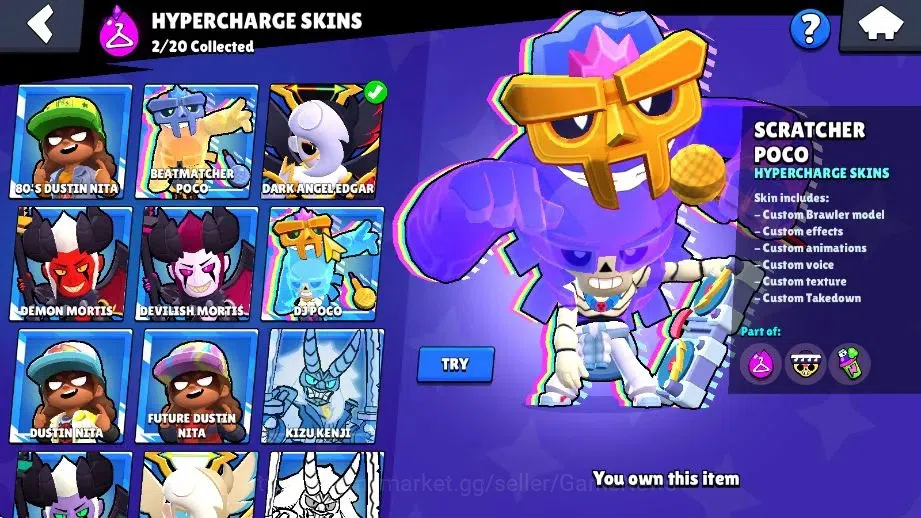 Brawl Stars Accounts 20K Trophy|76 Brawlers 14 Max Lvl|9 Prestige|171 Skins|2 Hypch 3 Legend 5 Myth 44 Epic|10K Bling 27K 13
