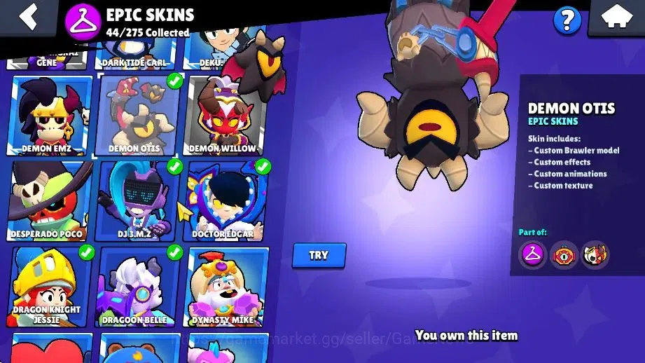 Brawl Stars Accounts 20K Trophy|76 Brawlers 14 Max Lvl|9 Prestige|171 Skins|2 Hypch 3 Legend 5 Myth 44 Epic|10K Bling 27K 20