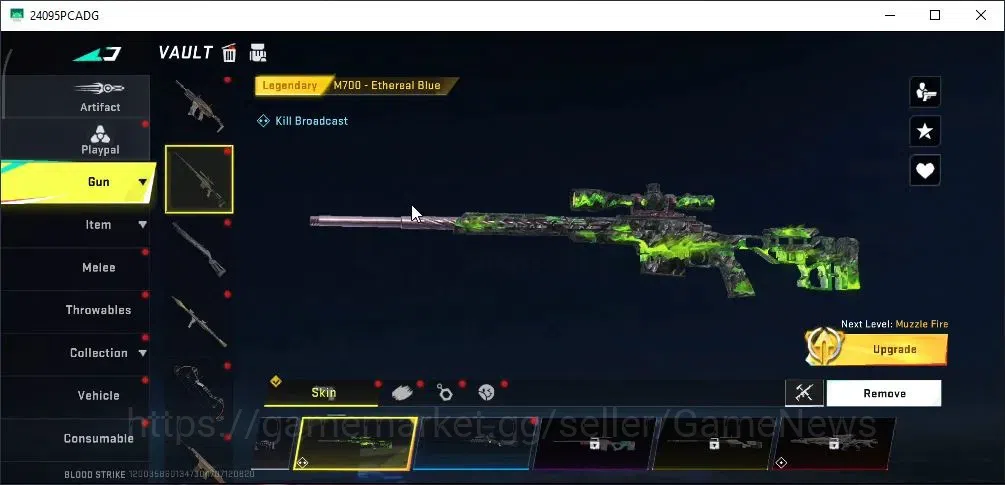 Blood Strike Accounts Collab Skin ASIA|Ultra [Origin-12 Thunder,URB Asura,INP-9 Molten]|Legend Melee [Katana Infernal]|16 19