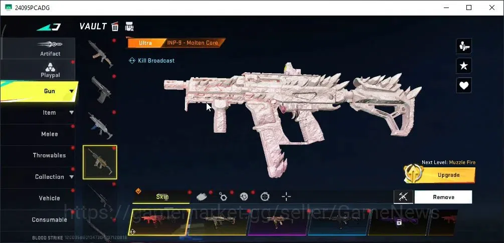 Blood Strike Accounts Collab Skin ASIA|Ultra [Origin-12 Thunder,URB Asura,INP-9 Molten]|Legend Melee [Katana Infernal]|16 7